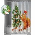thumbnail image 3 of Small Stall Shower Curtain 36x72 Inch Narrow Half Size Christmas Squirrel Bath Curtains Bathroom Decor Xmas Tree Balls Snowflake Waterproof Fabric Shower Curtain Set with Hooks 36 Inch, 3 of 6