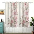 thumbnail image 2 of Roses Flowers Grommet Blackout Curtains Thermal Insulated Window Curtain Sets for Bedroom Living Room 63"L x 55"W 2 Panels, 2 of 5