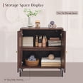 thumbnail image 3 of SinCiDo Wooden Bathroom Floor Cabinet with Adjustable Shelf, Modern Fluted Arched Freestanding Bathroom Storage Cabinet for Bathroom, 3 of 7
