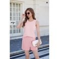 thumbnail image 3 of Conjuntos de Dos Piezas de Verano para Mujer, Conjuntos de Pantalones Cortos, Ropa de Estar por Casa A Juego, Talla S, Rosa, 3 of 8