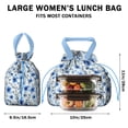 thumbnail image 5 of Pioneer Flower Drawstring Lunch Bag Women - Drawstring Lunch Bag Insulated for Work Office - Stain-Resistant Large Lunchbags for Women with Multi-Pockets, 5 of 6