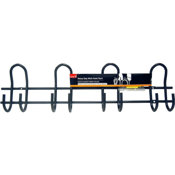 Bulldog Hardware Heavy Duty Multi Hook Rack, Grey