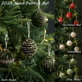 thumbnail image 6 of 12PCS Red Velvet Christmas Ornaments Balls 3.15" Vintage Christmas Tree Decorations Shatterproof Flocked Ball Velvet Xmas Tree Hanging Baubles for Xmas Trees Wedding Holiday Party Home Decor, 6 of 6