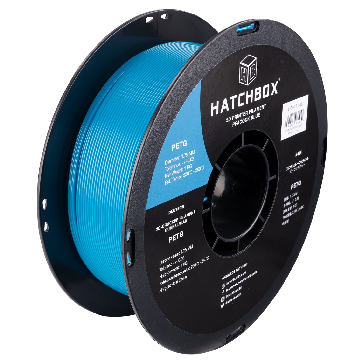 HATCHBOX PETG 3D Printer Filament, Dimensional Accuracy +/- 0.03