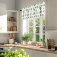 thumbnail image 3 of Botanical Country Valances for Windows, 60 x 18in, Green Eucalyptus Leaves White Background Rod Pocket Kitchen Valance Curtain Light Filtering Window Treatments for Living Room Bedroom, 1 Panel, 3 of 7