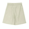 thumbnail image 4 of Big & Tall Summer Bermuda Shorts Athletic Casual Wide Leg Mens Shorts with Pocket Drawstring Waist Loose Workout Shorts Beige, 2XL, 4 of 6