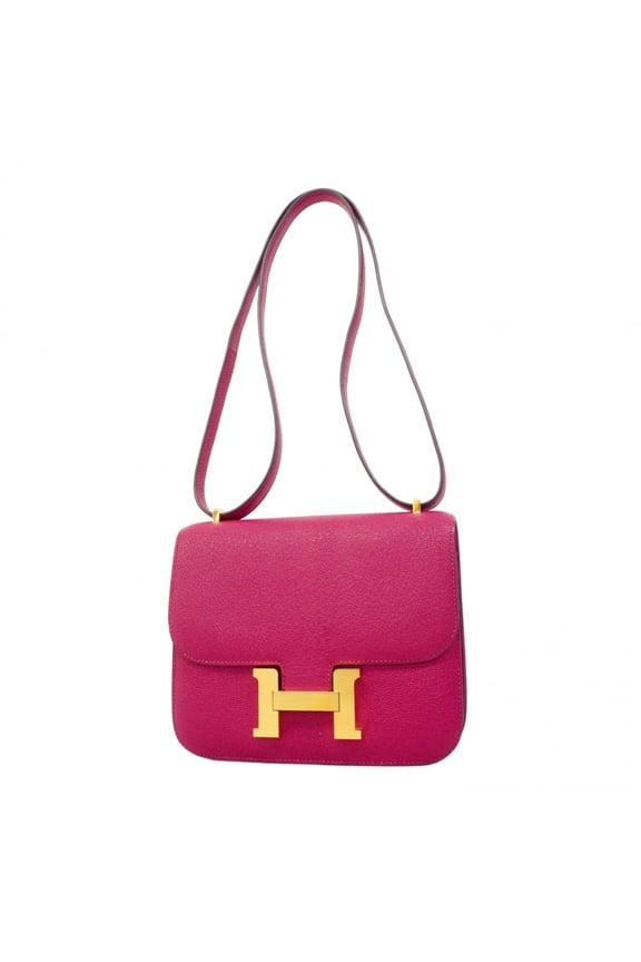 Pre-Owned Hermes Shoulder Bag Constance 18 Chevre Mysore Framboise Z Stamp Women's