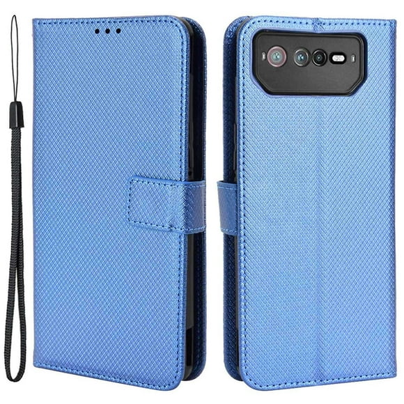 For Asus Rog Phone 6 5G/Rog Phone 6 Pro 5G Diamond Pattern Leather Case Blue