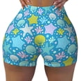 thumbnail image 2 of Daiia Starfish Pattern Women's Workout Shorts Biker Shorts - High Waisted Workout Spandex Tummy Control Gym Running Yoga Shorts-Large, 2 of 8