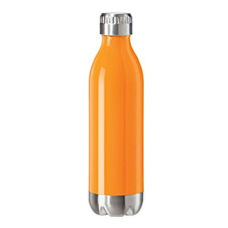 Oggi 8083.12 Stainless Steel Calypso Double Wall Sports Bottle with Screw Top (.5 Liter, 17oz )-Orange Neon