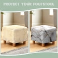 thumbnail image 6 of Jiueut White Marble Pattern Ottoman Slipcover, Anti Slip Square Footrest Sofa Cover with Elastic Bottom Thick Footstool Protection Universal Fit, 6 of 7