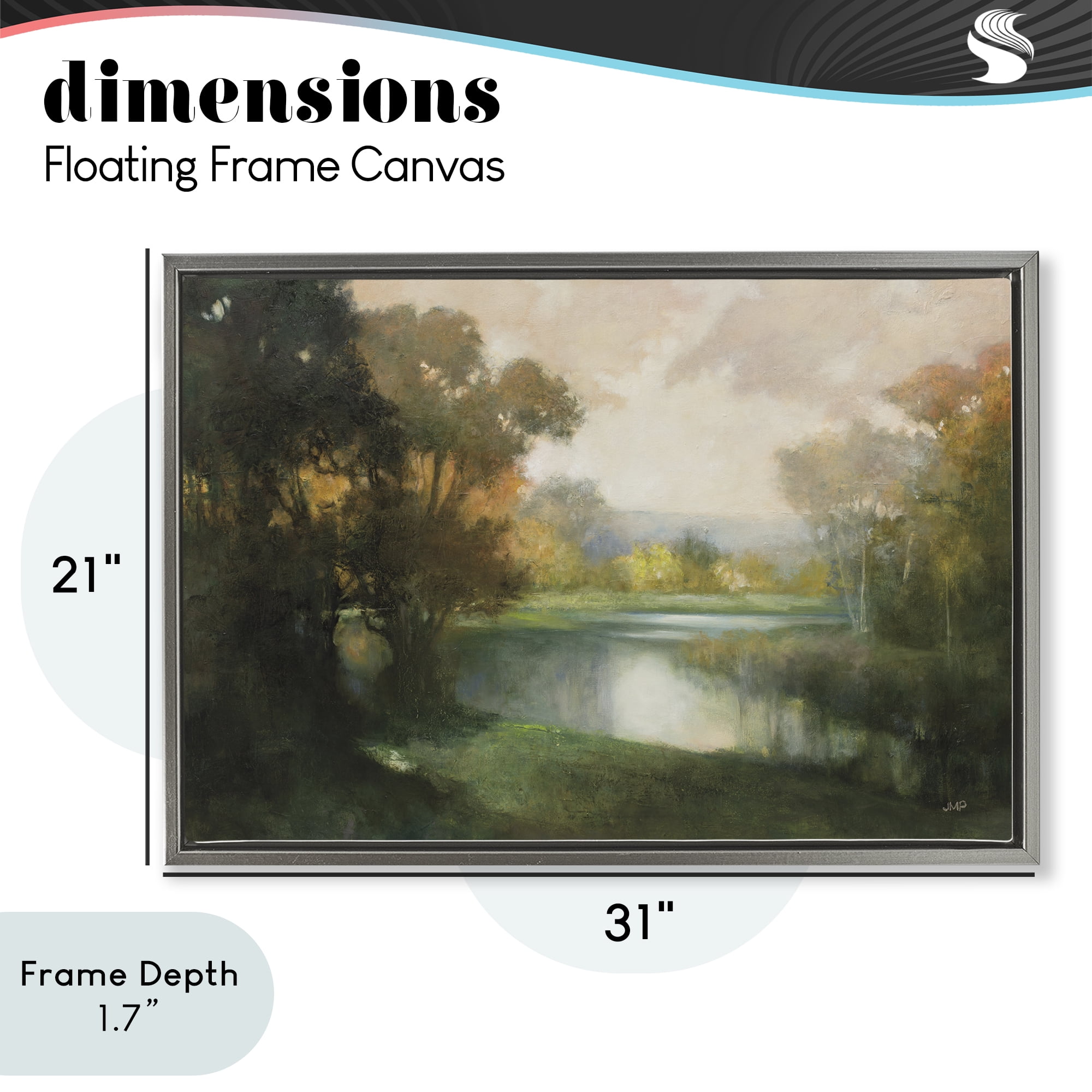 Stupell Industries Lakeside Morning in Autumn Light Gray Framed Floater Canvas Wall Art, design by Julia Purinton