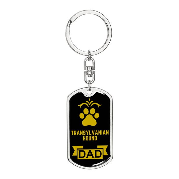 Transylvanian Hound Keychain Stainless Steel or 18k Gold