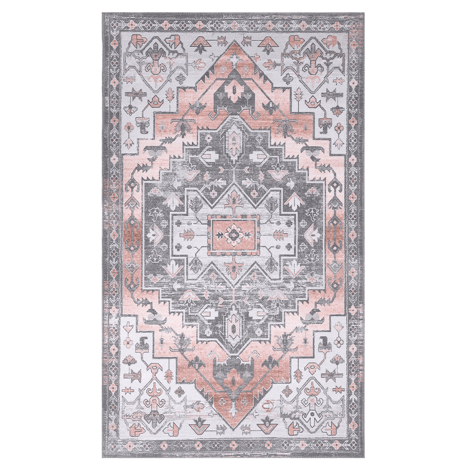 GlowSol 2' x 3' Small Boho Rug Moroccan Distressed Rug LowPile Non