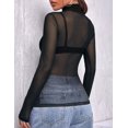 thumbnail image 5 of Zeagoo Mesh Sheer Tops for Women Long Sleeve Layering Tops Slim Fitted Sexy Shirts, 5 of 5