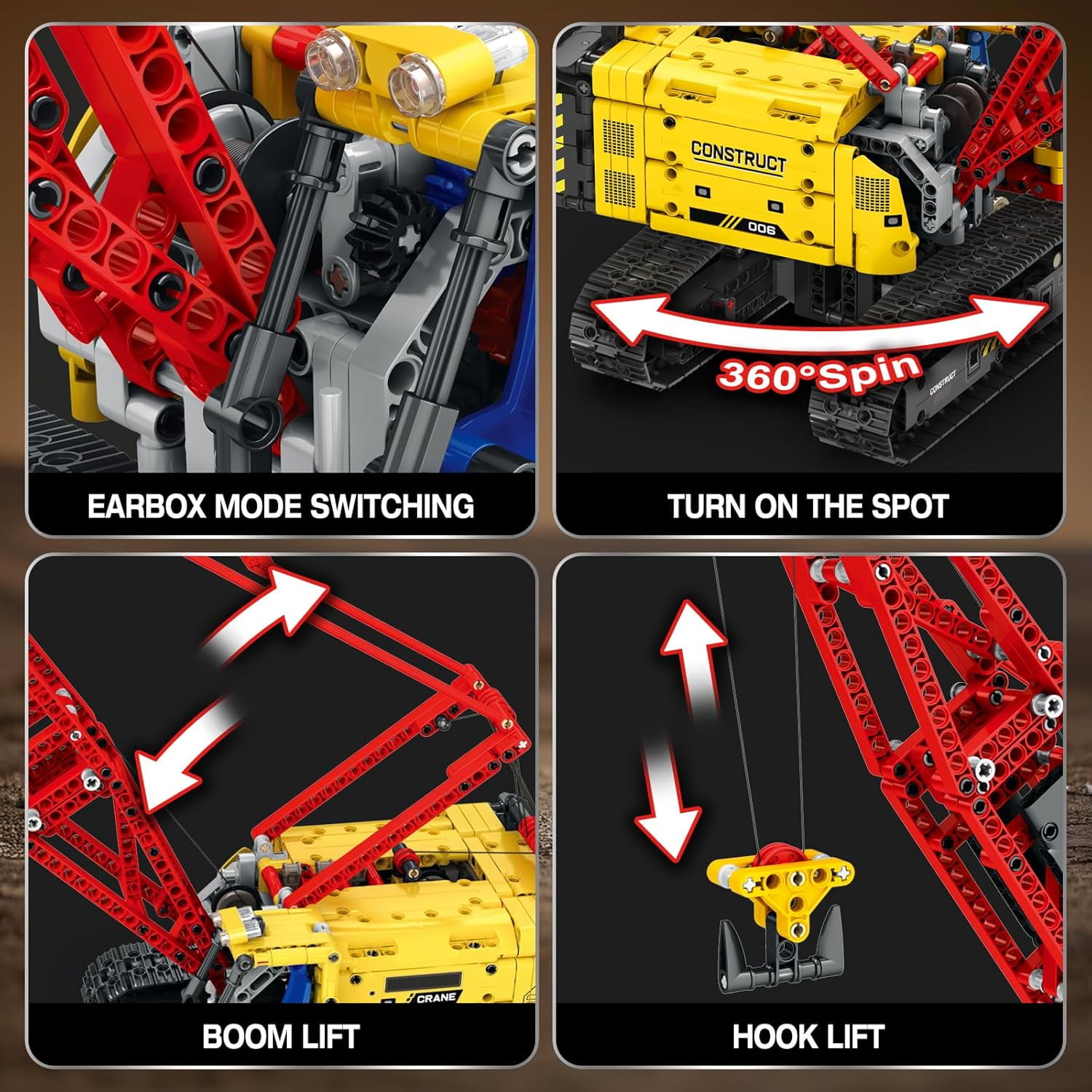 Crawler Crane Building Blocks Set,RC Remote Control Crane Construction Vehicles Toy for Adults,1322 PCS Engineering Truck, Birthday Gifts Ideas for Adults 22006