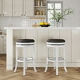 thumbnail image 5 of Newboti Furniture 30" Bar Stool, White Finish, Charcoal Fabric Seat 18180, 5 of 8
