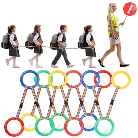 Konexial 16 Pcs Preschool Walking Rope for Kids Safety Walking Rope | Line Rope for Preschool, Colorful Detachable Safety Loops, Toddler Walking Rope Set, School Kindergarten Outdoor Supplies