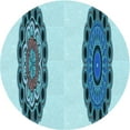 thumbnail image 1 of Ahgly Company Machine Washable Indoor Round Transitional Glacial Blue Ice Blue Area Rugs, 8' Round, 1 of 7