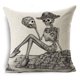 thumbnail image 4 of Fundas de almohada con calavera de Halloween, decoración de Halloween, decoración del hogar, funda de almohada de algodón y lino para sofá, funda de cojín de 18x18", colección de Halloween, funda de a, 4 of 5
