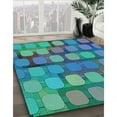 thumbnail image 2 of Ahgly Company Indoor Square Patterned Dark Turquoise Green Area Rugs, 6' Square, 2 of 6