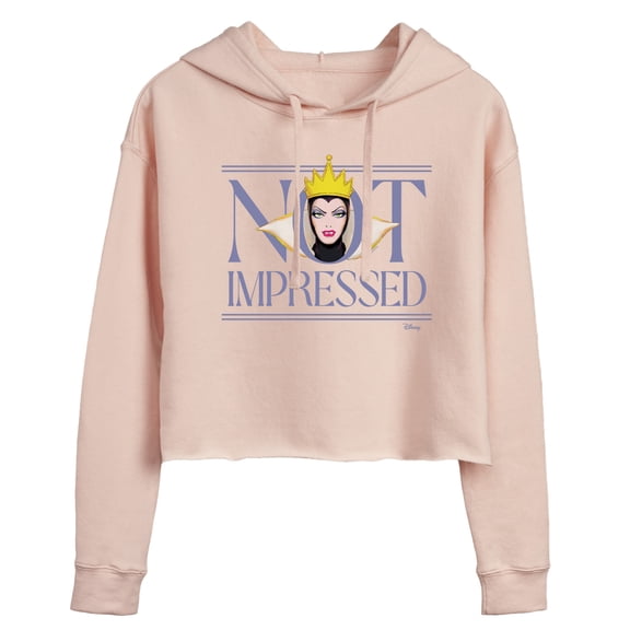 Disney Villains - Not Impressed - Juniors Cropped Pullover Hoodie