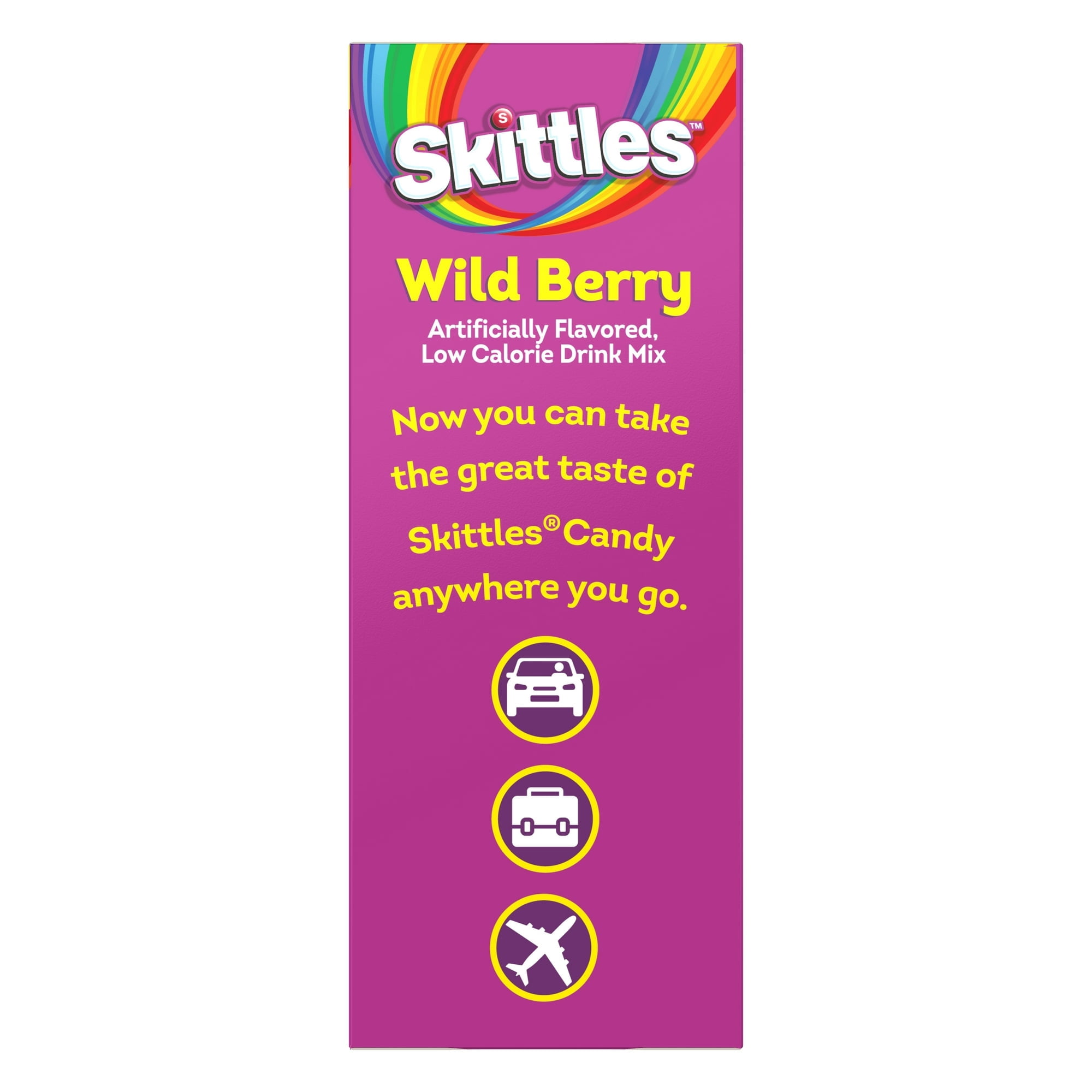 Skittles Zero Sugar Wild Berry Singles-to-Go Packs, Powdered Drink Mix, 2.88 oz, 30 Count Packets