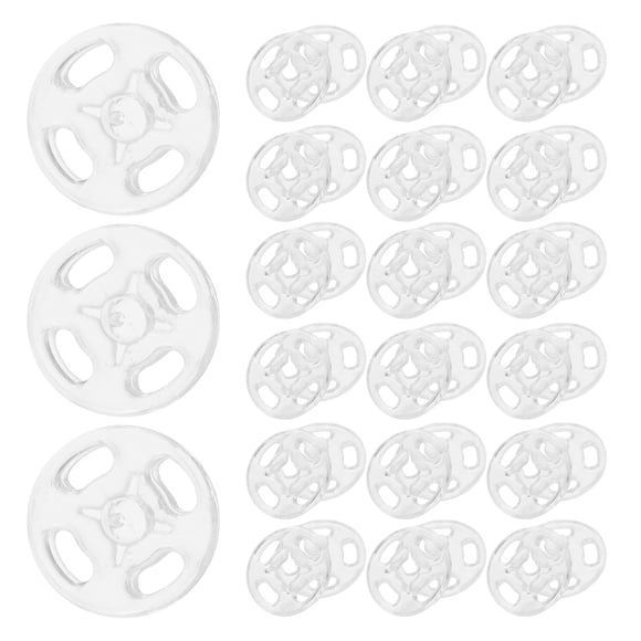 PENIKOKO 80Jgo Clear Plastic Sew on Snap Buttons Invisible Button Fasteners for Clothes and Shirts