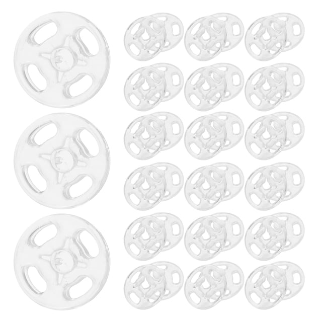 PENIKOKO 80Jgo Clear Plastic Sew on Snap Buttons Invisible Button Fasteners for Clothes and Shirts