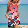 thumbnail image 4 of WILLBEST Robe avec S Femmes Robe d'Été de Plage Sans Manches Imprimée Décontractée Bord de Mer Mini Robe, 4 of 5