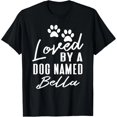 thumbnail image 1 of Camiseta para Mujer con Nombre de Perro Bella - Regalo para Amantes de Mascotas, Estampado de Huella de Cachorro, Diseño Divertido, Talla Mujer, Negra, 1 of 7