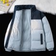 thumbnail image 2 of Bovxnpu Winter Coats for Women, Women's Down Jackets Solid Color Zip Up Stand Collar Cotton Coat with Pockets No Hood Casual Warm Winter Clothing, 2 of 5