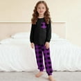 thumbnail image 4 of Cethrio Girls 2 Piece Pajama Sets, Long Sleeve Soft Crew Neck Girls' Sleepwear Loungewear Purple Size 9-10 T, 4 of 6