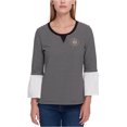 thumbnail image 1 of Tommy Hilfiger Womens Striped Knit Blouse, Black, X-Large, 1 of 1
