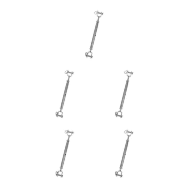 maskred Stainless Steel Closed Body Turnbuckle Jaw Wire Rope Fork Rigging Screw Strong and Long-Lasting Silver M6 5Set