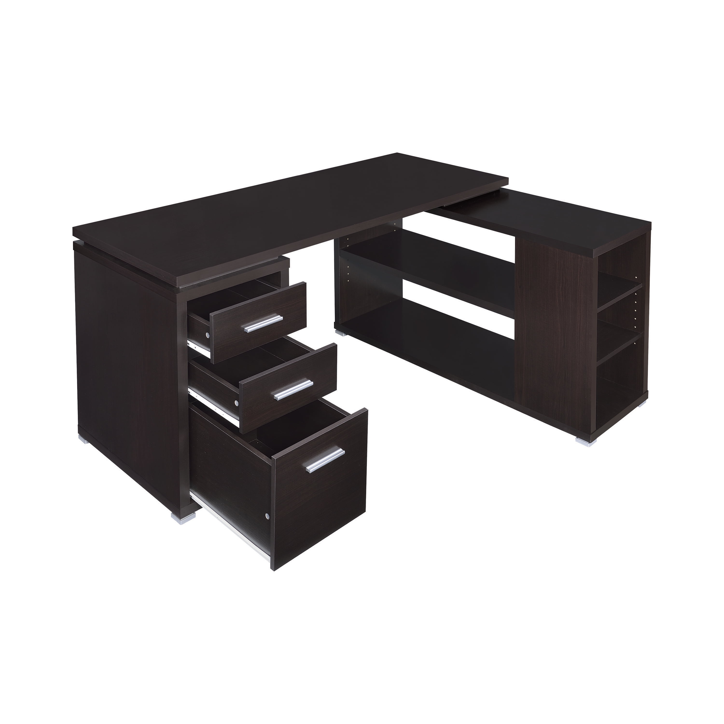 Coaster Yvette Collection LShaped Reversible Desk, Cappuccino