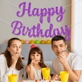 thumbnail image 3 of Banner de cumpleaños JHZMCRX con purpurina púrpura para decoración de fiestas, 3 of 7