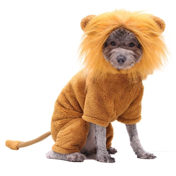 GASTROPOD Lion Dog Costume for Small Dogs, Realistic Mane Pet Clothes, Durable Puppy Outfit for Halloween, Party, XS
