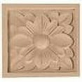 thumbnail image 2 of 3"W x 3"H x 5/8"P Small Dogwood Flower Square Rosette, Alder, 2 of 17