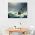 thumbnail image 2 of Nawypu Ivan Aivazovsky Poster - Ship In The Stormy Sea Painting - Romanticism Canvas Wall Art - Fine Art Prints for Home Living Room Bedroom Unframed (12x16inches/30x40cm,Ship in the Stormy), 2 of 4