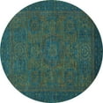 thumbnail image 1 of Ahgly Company Indoor Round Abstract Light Blue Modern Area Rugs, 8' Round, 1 of 4