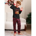 thumbnail image 5 of Hirigin Family Matching Christmas Pajama Set, Reindeer Print Long Sleeve Tops Plaid Elastic Waist Pants for Fall Winter, 5 of 7