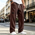 thumbnail image 2 of Lmueinov Men's Waffle Knit Wide Leg Sweatpants Elastic Waist With Drawstring Front Pleats With Deep Side Pockets For Fall And Winter Wear, S-3XL, 2 of 6