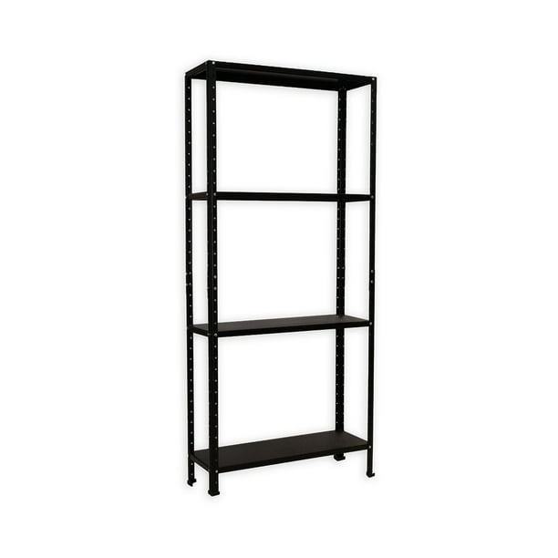 Estante Organizador Anaquel Metálico Ajustable ADF Estantería 4 Repisas 190x84x30 cm Multiusos Color Negro