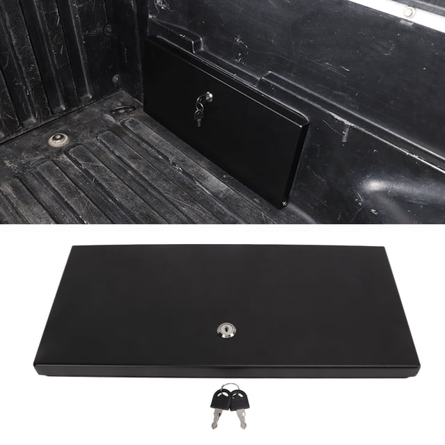 Trunk Bed Lockbox Cover, 2 Keys Impact Resistant High Strength Easy Installation Trunk Side Storage Box Lid for Pickup