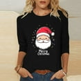 thumbnail image 3 of VKOYWKM Women's 3/4 Sleeve Tops Christmas Shirts Xmas Santa Graphic Tees Casual Crewneck Holiday T Shirts Christmas Gifts for Women, 3 of 6