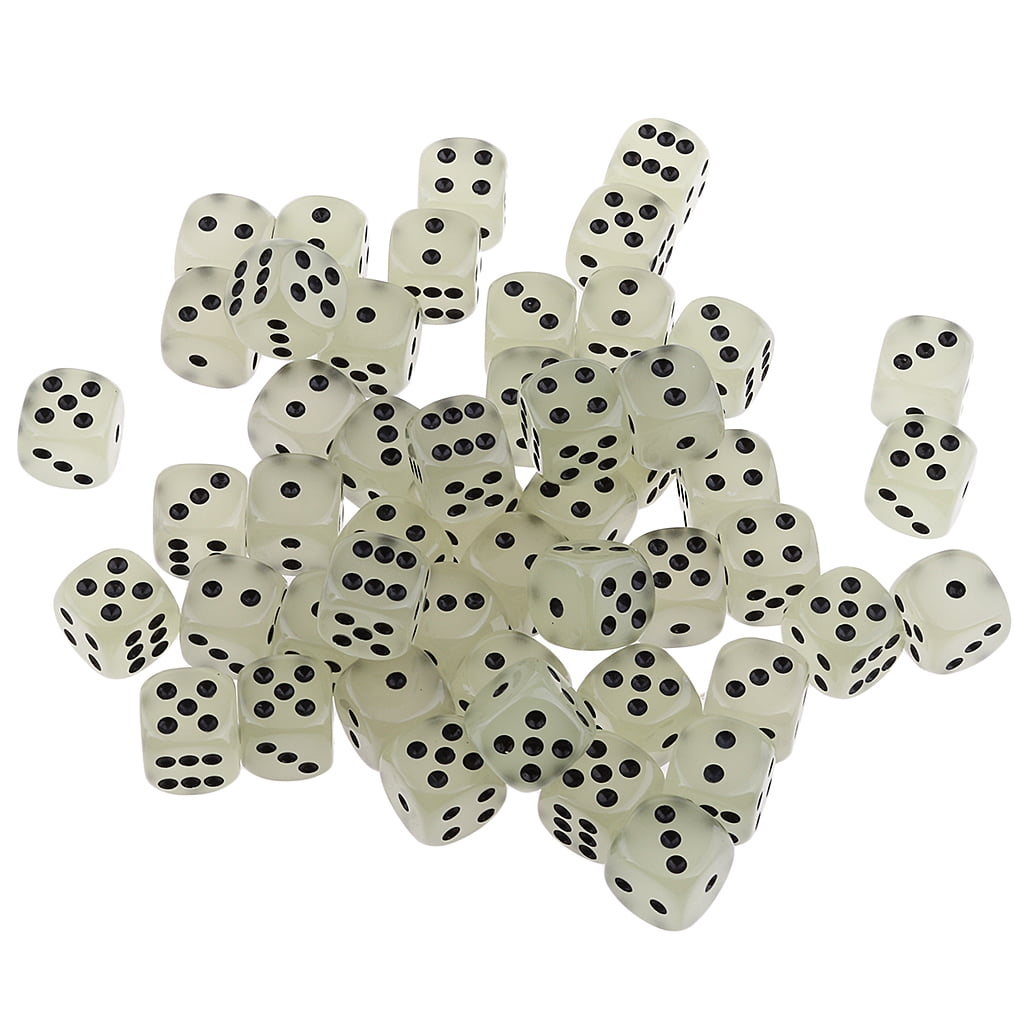 8mm 12mm 16mm Six Sided D6 Small Square Dice White with Black Pips Table Games 