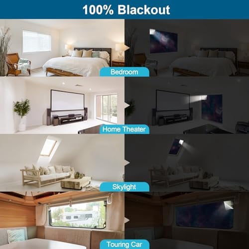 100% Blackout Curtains for Bedroom, Portable DIY Window Blinds, No Drill Window Shades & Blackout Blinds with Stickers & Tabs for Travel, Dorm Room, Media Room (Starry Sky, 157" x 57")
