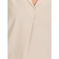 thumbnail image 5 of INSPIRE CHIC Collar Relaxed Blouse for Women's 3/4 Sleeve V Neck Casual Blouses Top XS Apricot, 5 of 6