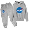 thumbnail image 3 of Conjunto de sudadera y pantalones con capucha para niños de la NASA, sudadera con estampado para niños de 3 a 12 años, ropa para niñas, traje de ocio para niños, conjuntos de tendencia de primavera, 3 of 5